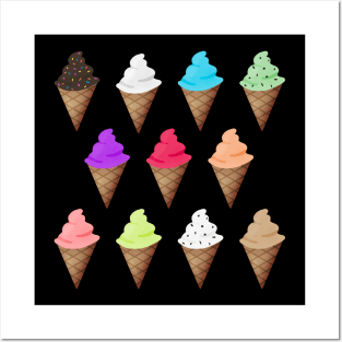 Variety of Ice Cream Flavors Posters and Art